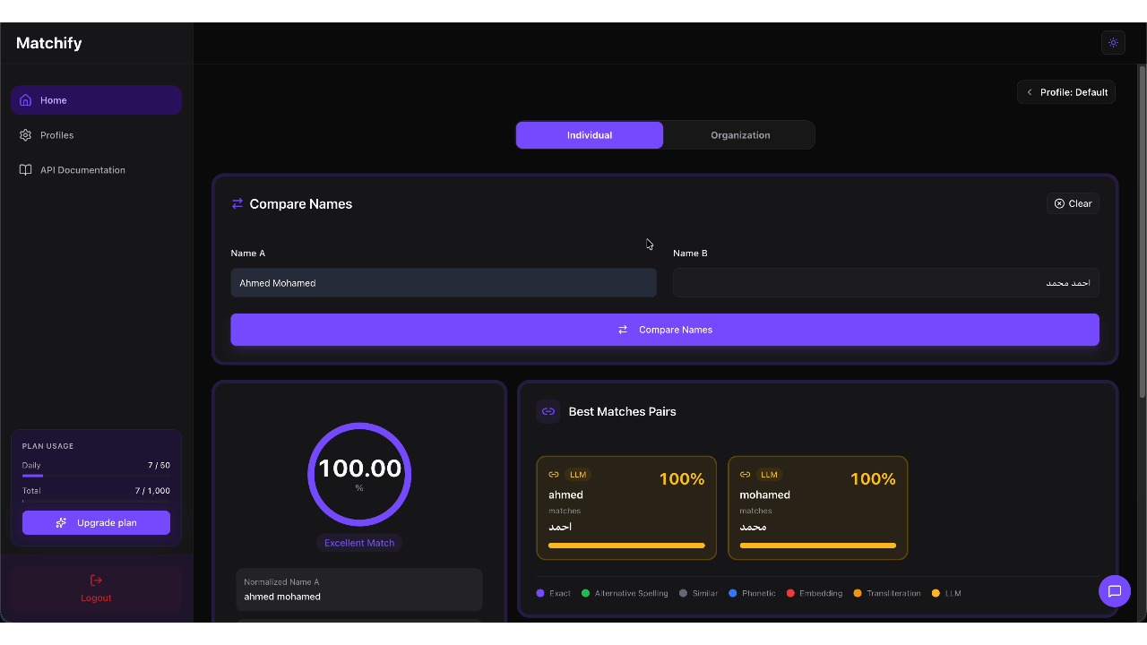 See Matchify in action